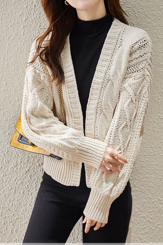 Minimalistischer Chunky Strickcardigan