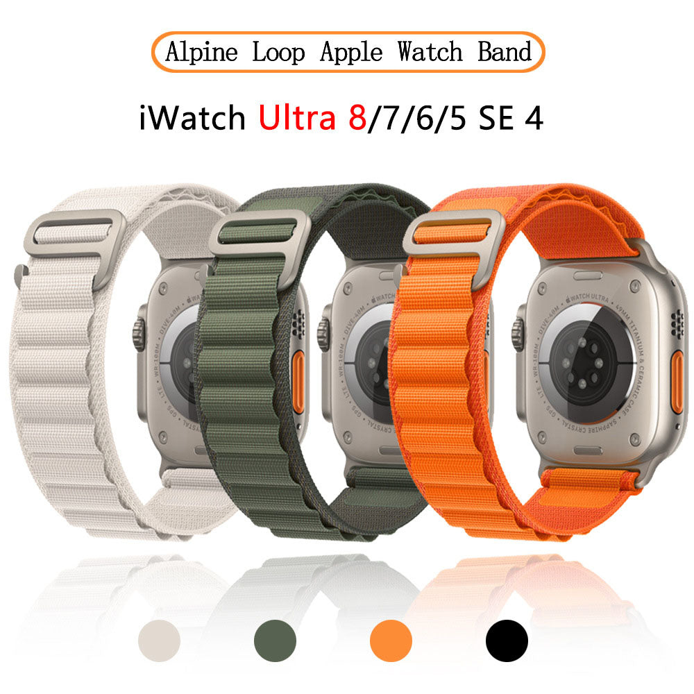 Neuestes gewebtes Nylon-Sportarmband mit Solo-Schlaufe für iWatch Series 8/7/6/5/4/3/2/1/SE/Ultra