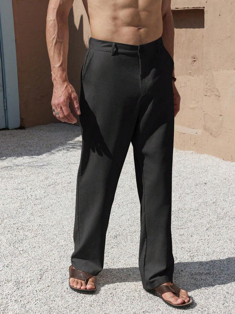 LEINENHOSE MIT TASCHEN