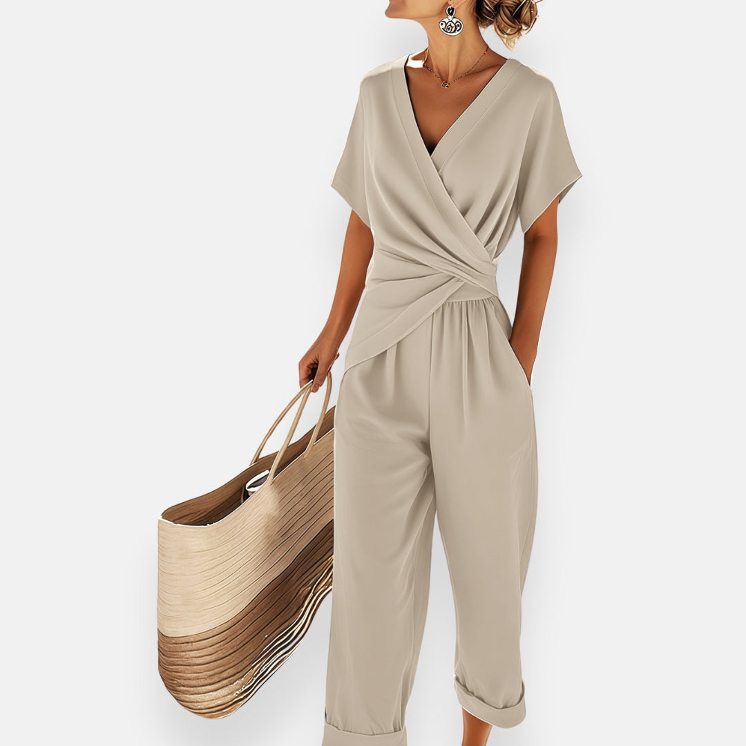 Lyra | Drapierter Knoten-Jumpsuit