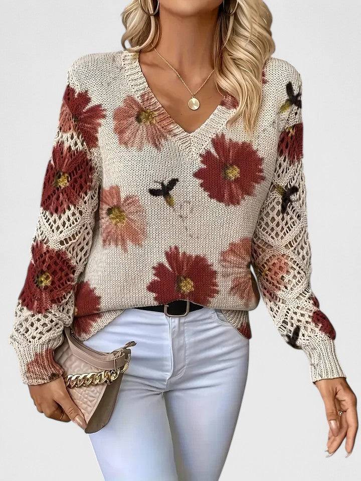 Magnolia | Eleganter Pullover mit floralem Muster