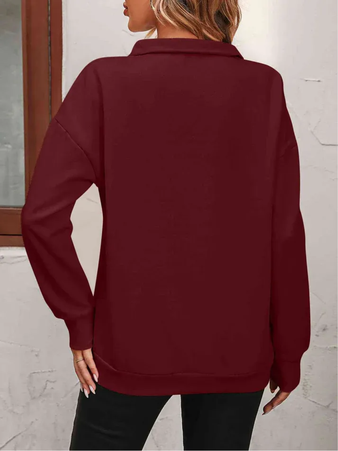 Sofie Sweatshirt mit Reißverschluss und hängenden Schultern für Frauen