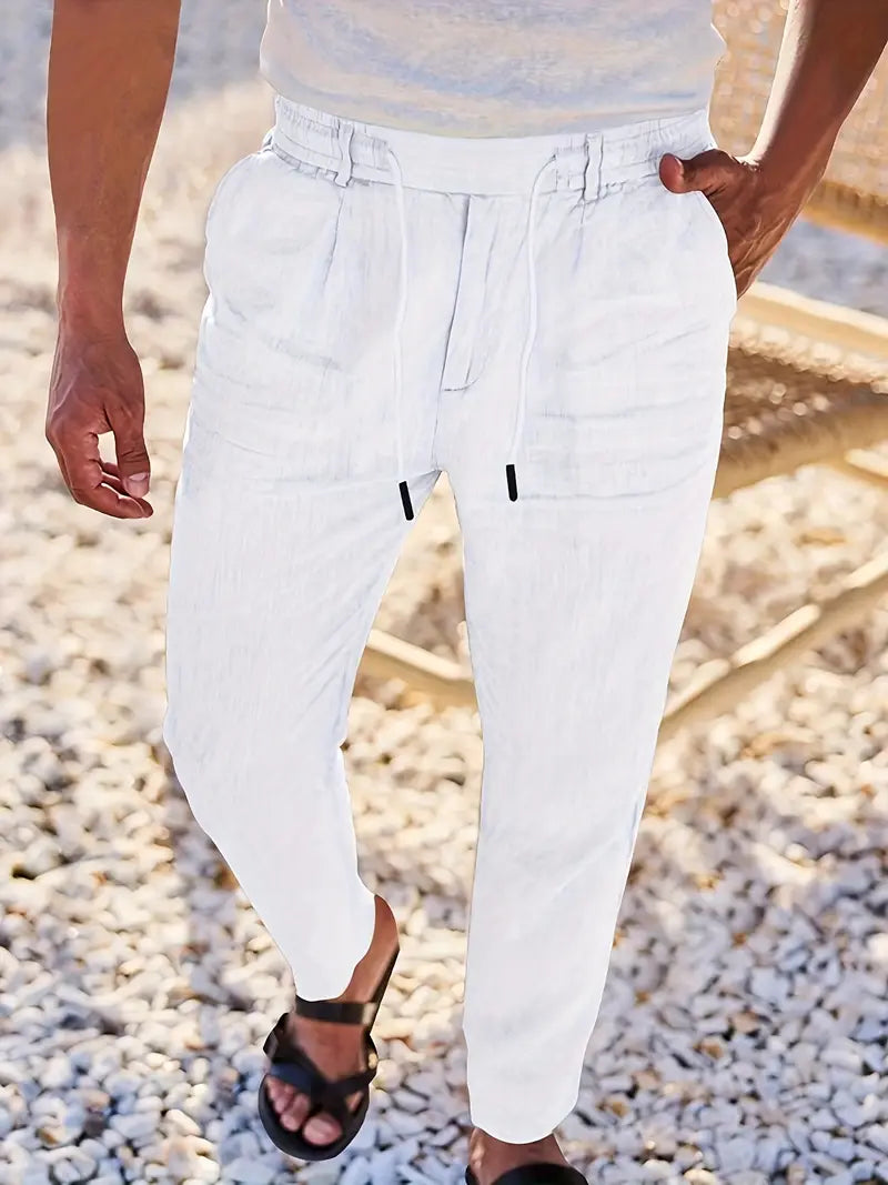 LOCKERE LEINENHOSE MIT KORDELZUG