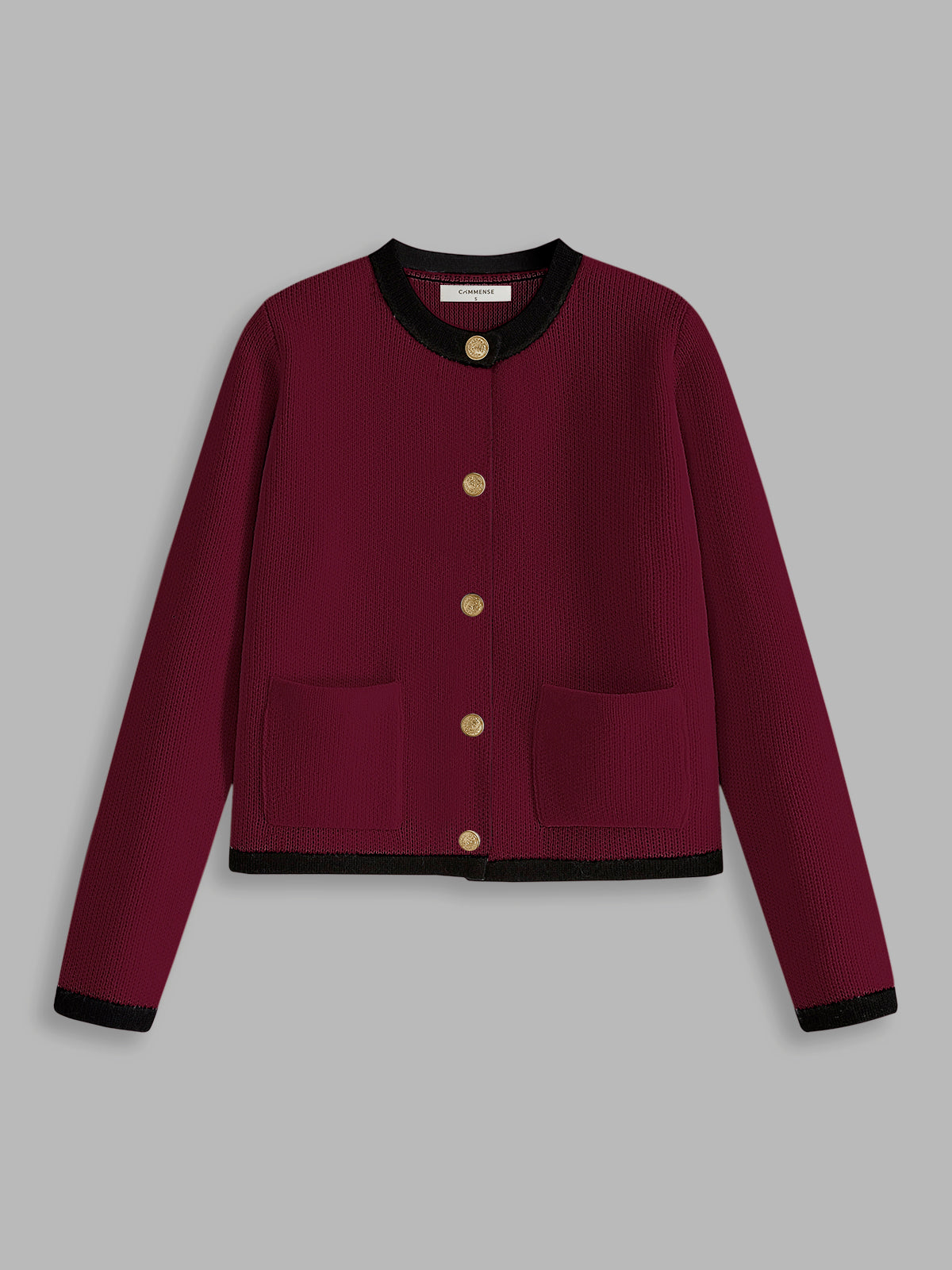 Kontrastbesatz Jersey Cardigan