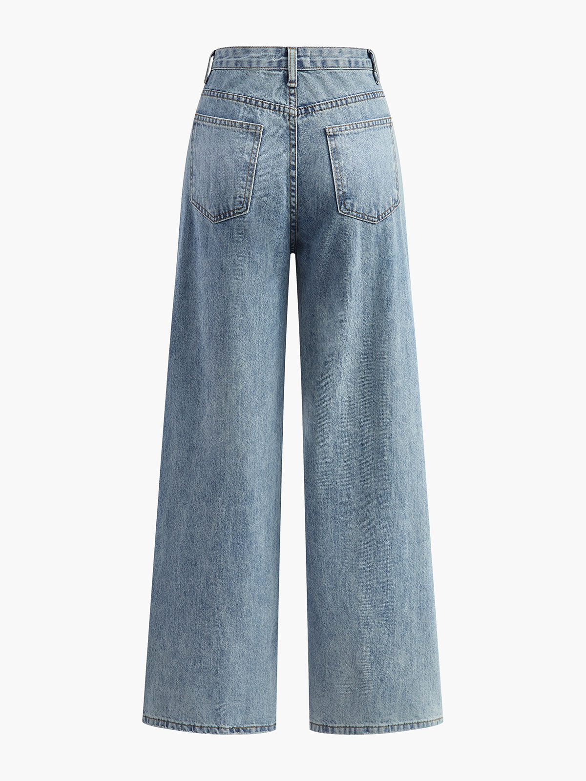 Asymmetrische Taille Weite Bein Jeans