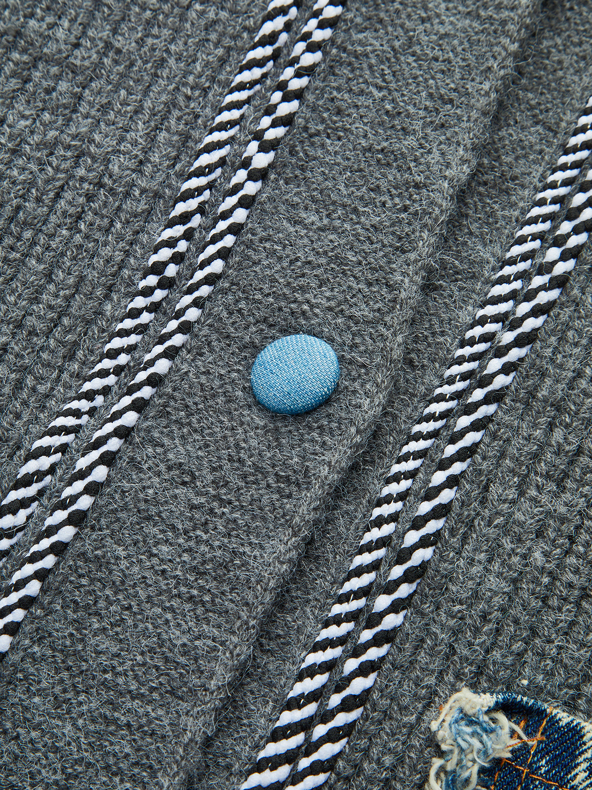 Kontrastbesatz Denim-Panel Cardigan