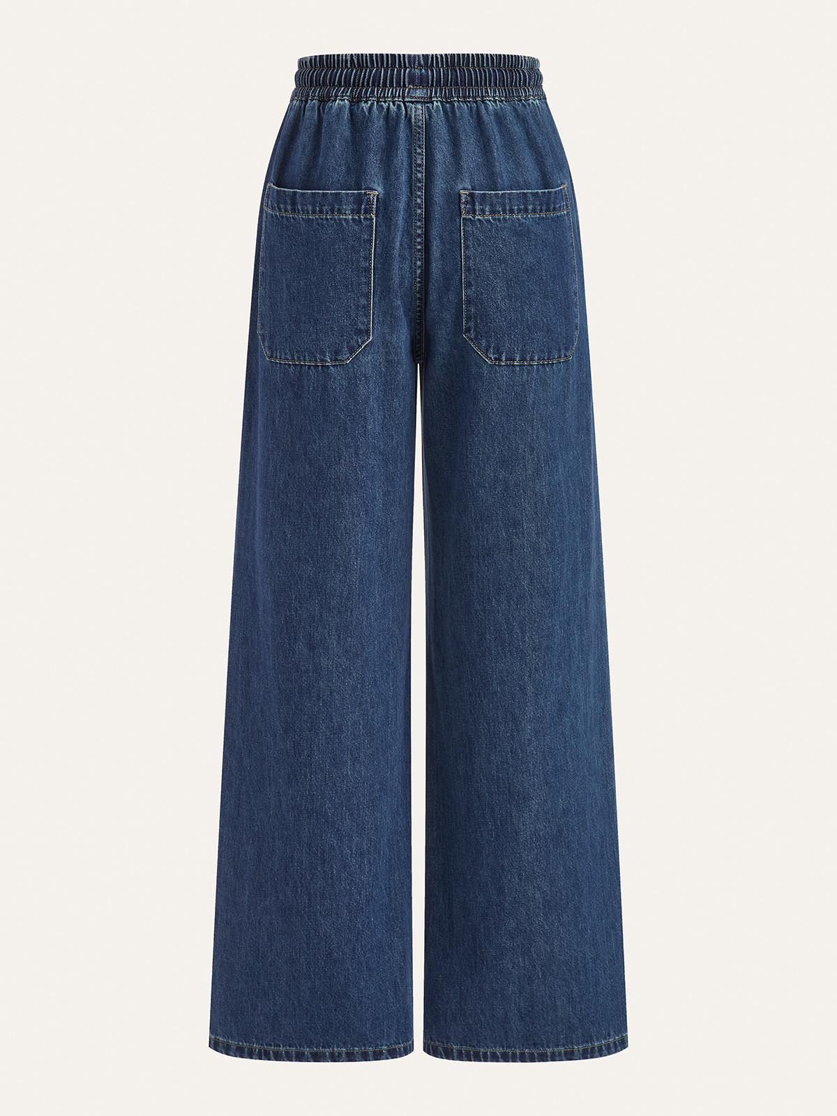 Denim-Hosen mit Kordelzug und weitem Bein