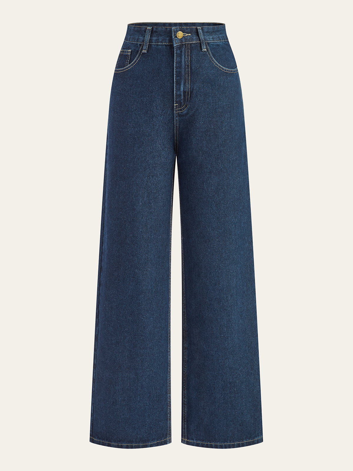 Hochtaillierte Weite Jeanshose