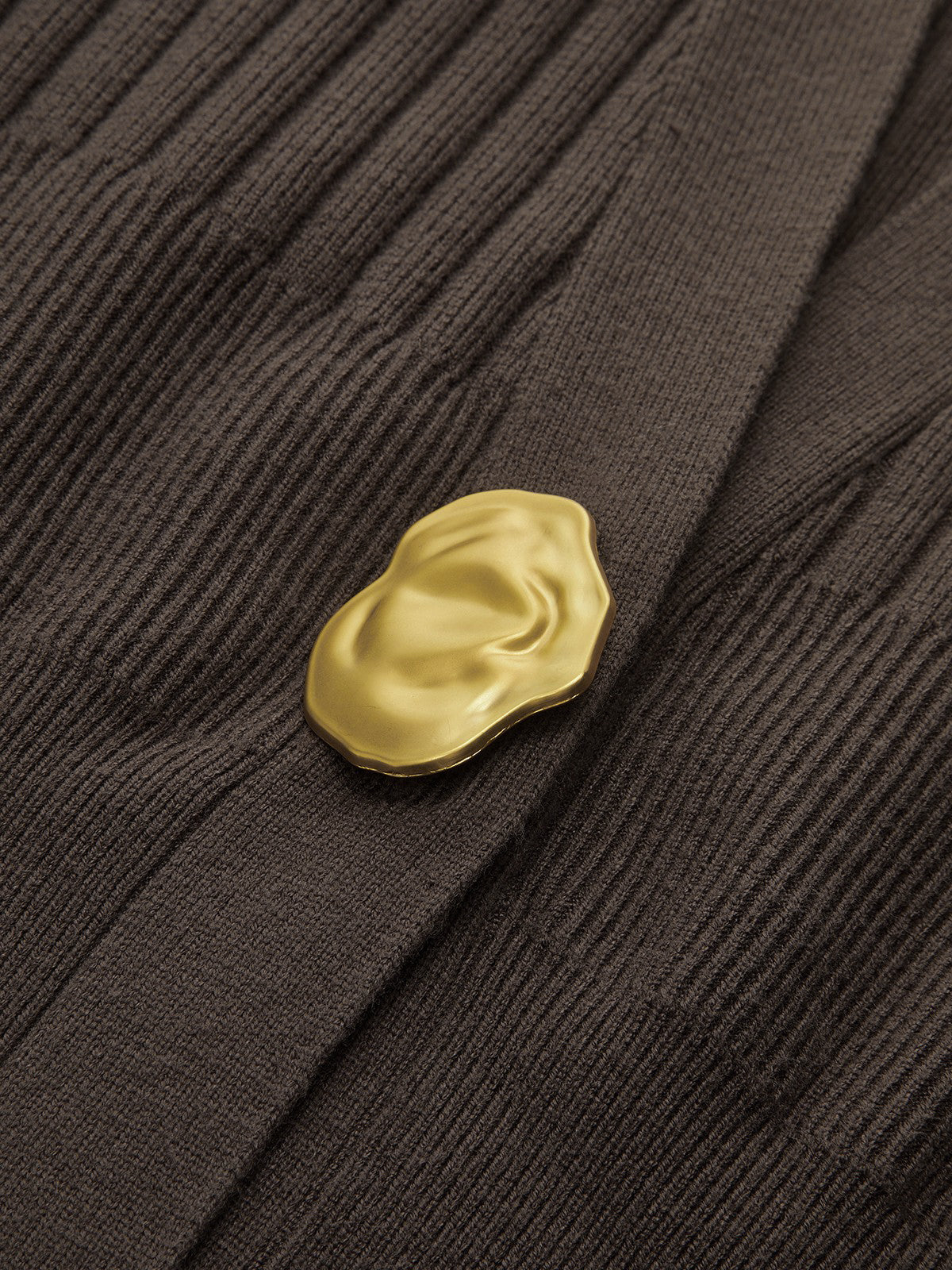 Rippstrick-Kragen-Cardigan mit Metallknöpfen