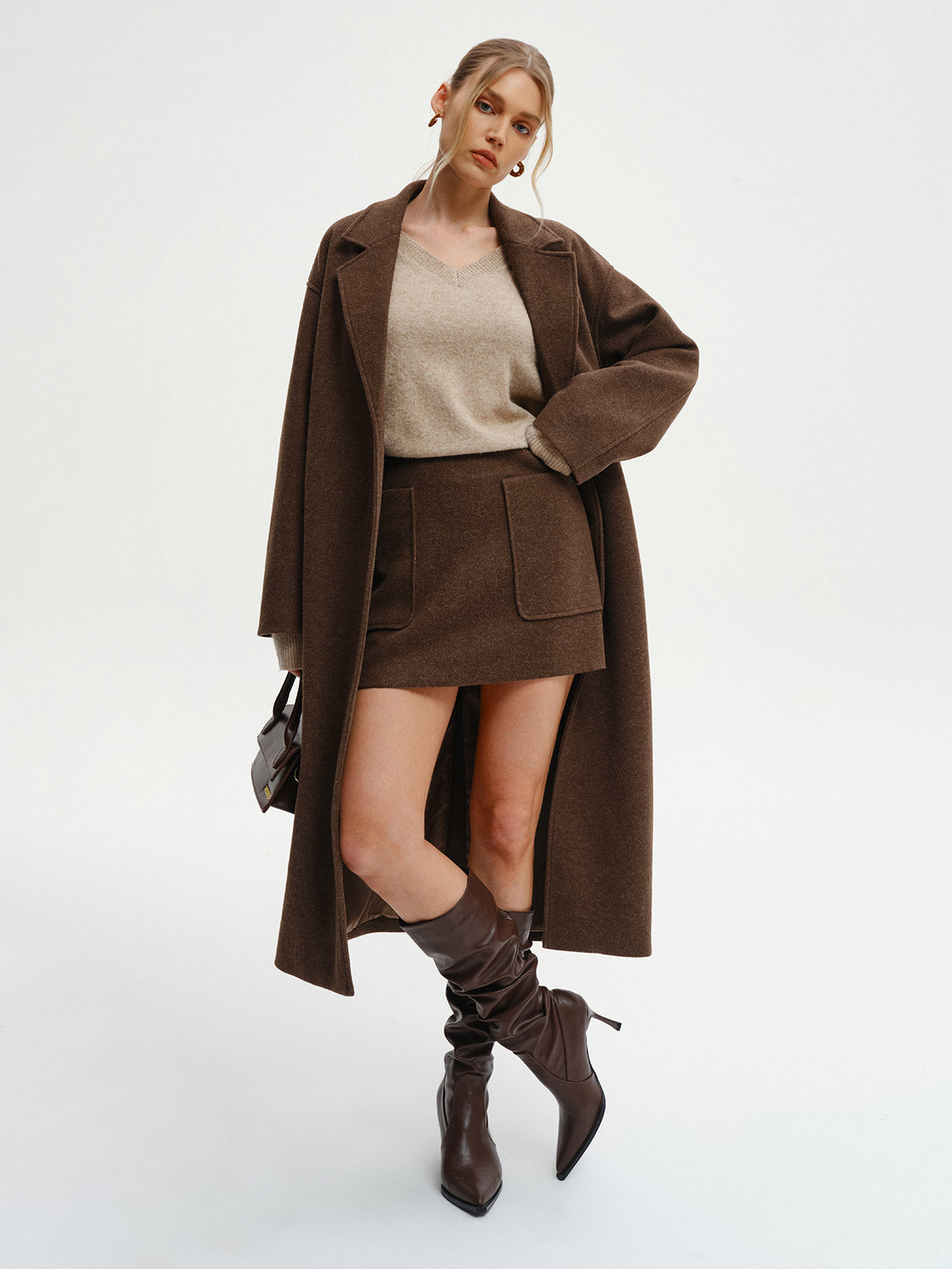 Übergroßer Tweed-Langmantel