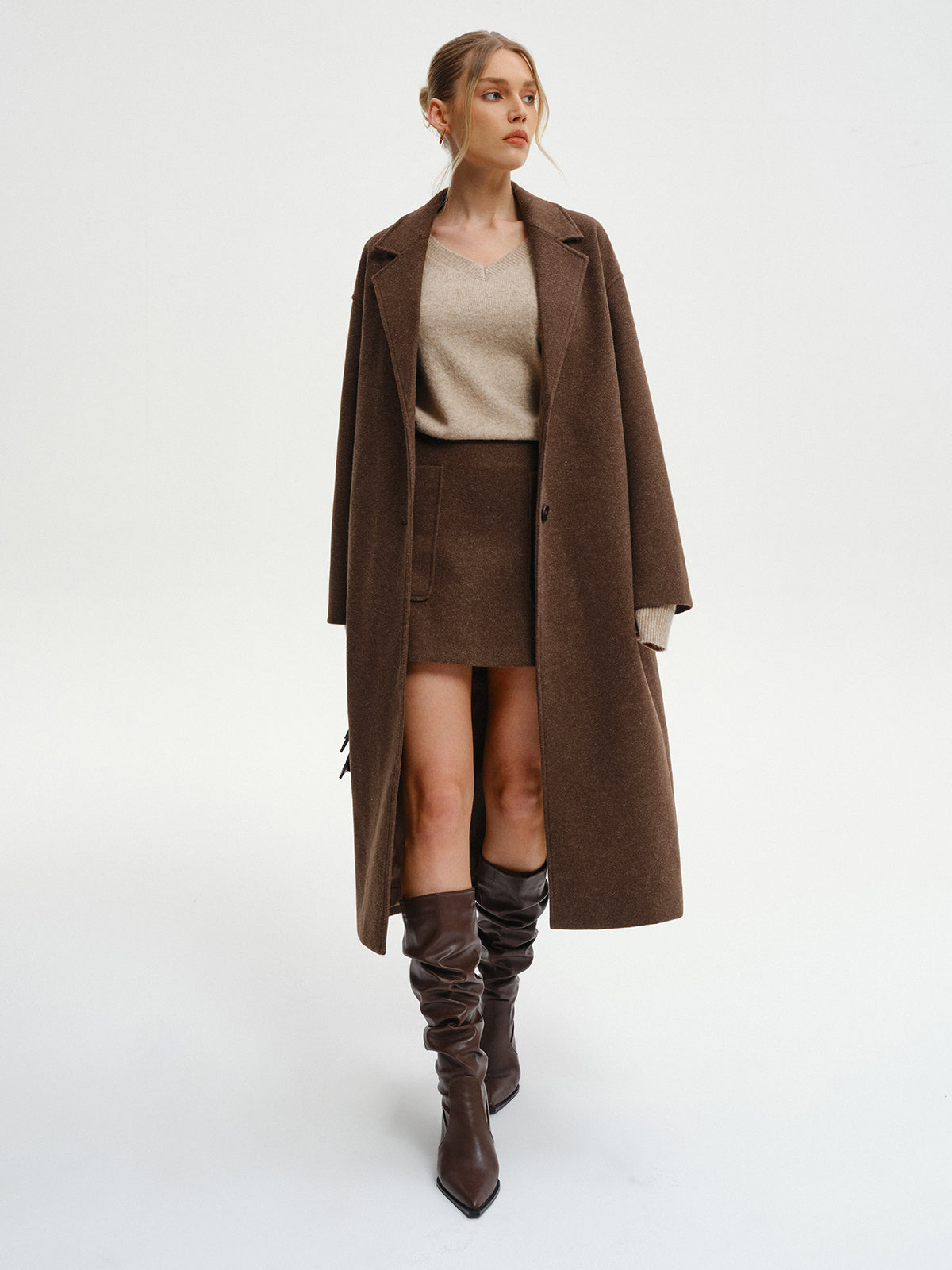 Übergroßer Tweed-Langmantel