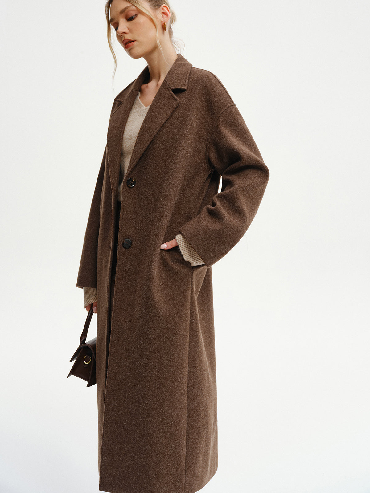 Übergroßer Tweed-Langmantel