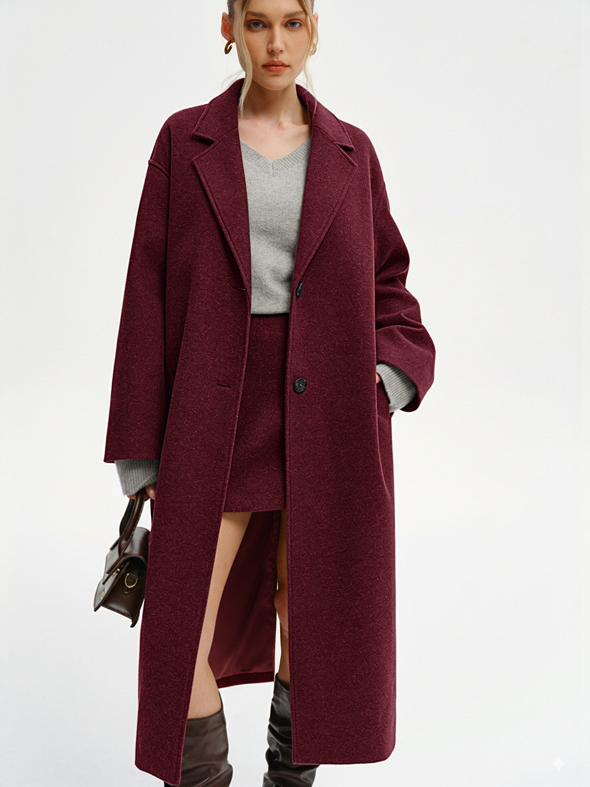 Übergroßer Tweed-Langmantel
