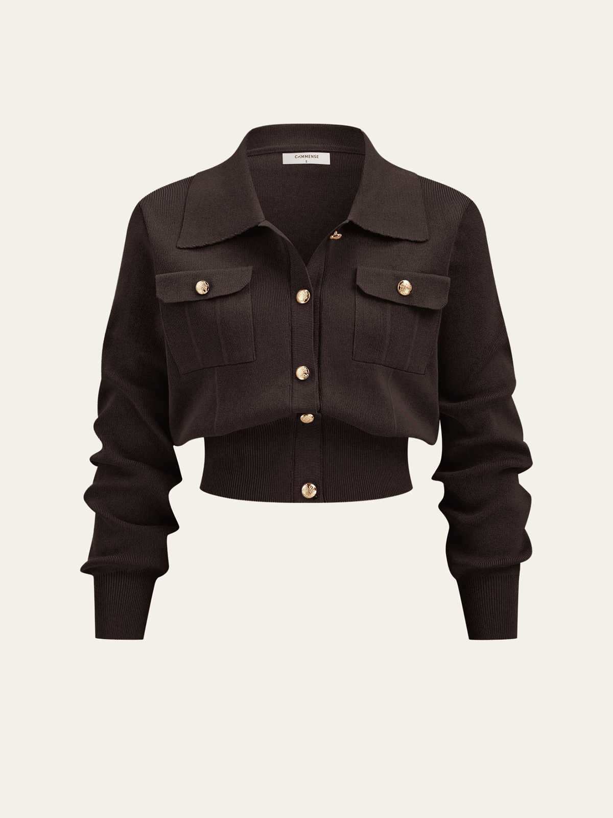 Metallknopf-Geschlossener Cardigan und Midi-Rock Set