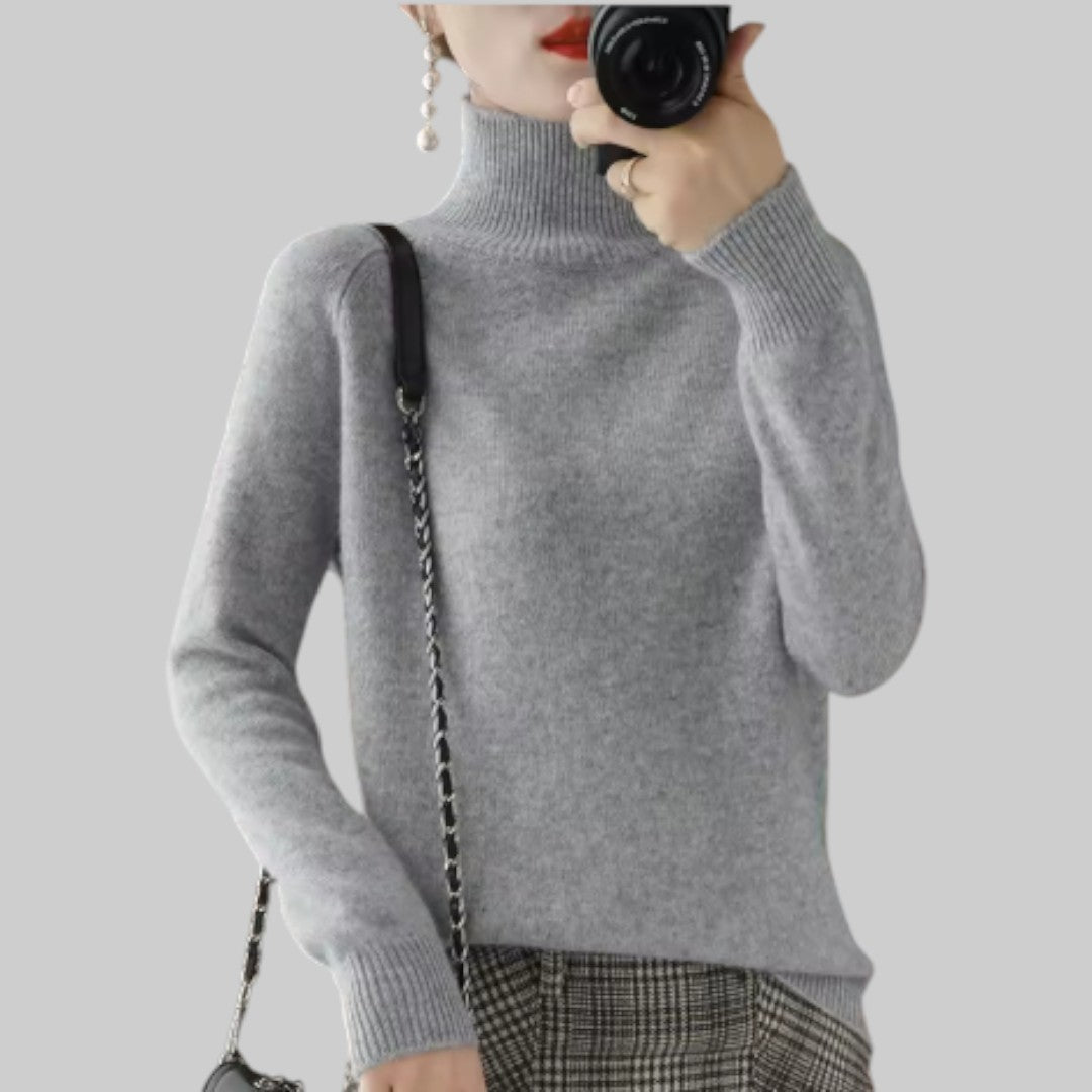 KATARÍNA | KASCHMIR-PULLOVER MIT HOHEM KRAGEN