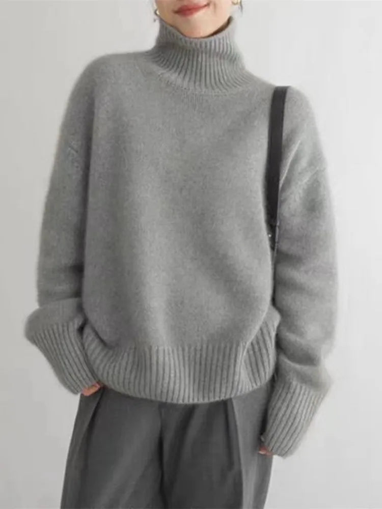 Isabella – Hoher Kragen Pullover aus Kaschmir