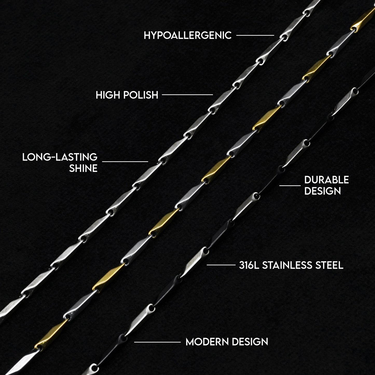 Tricon-Kette 2,5 mm (Silber)