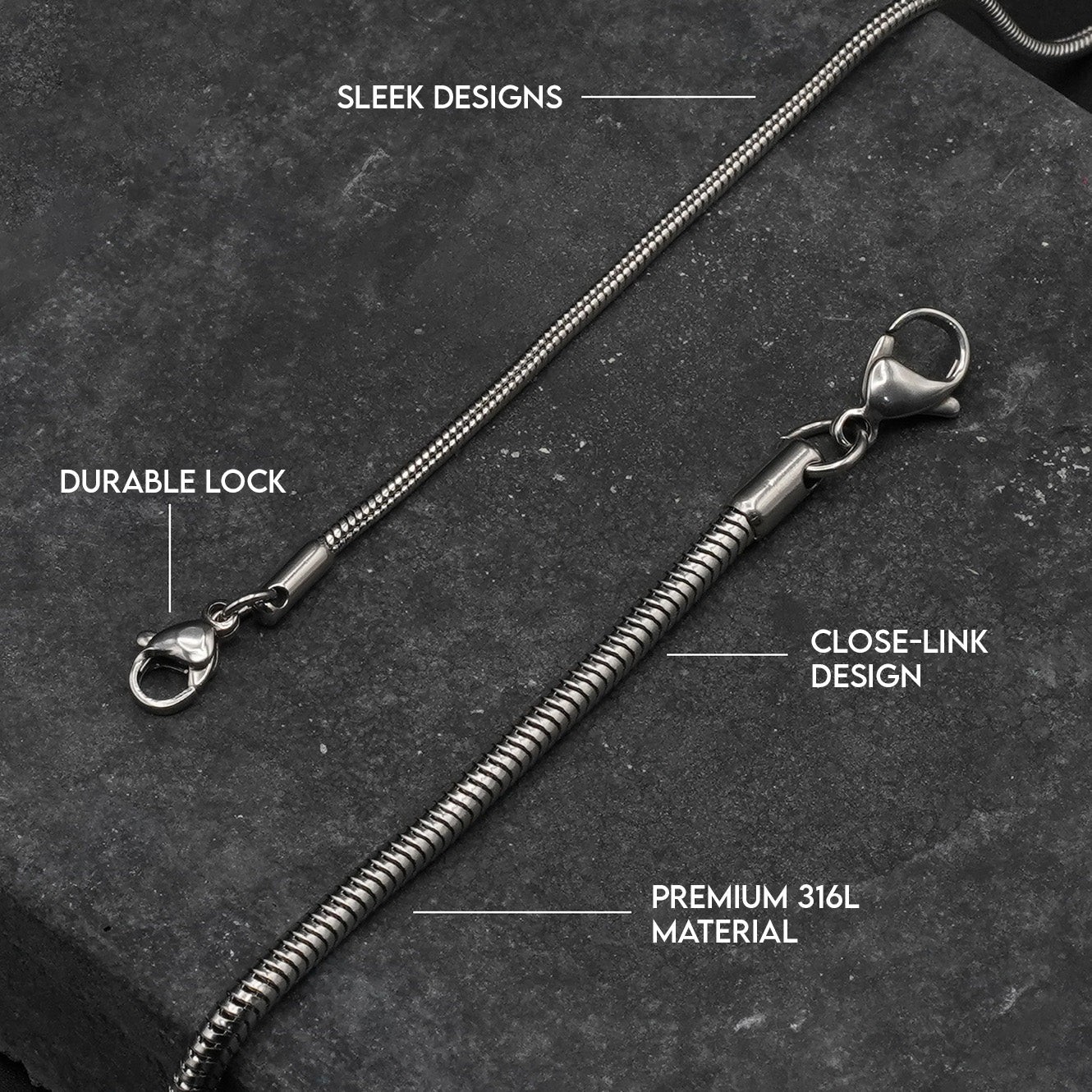 Runde Schlangenkette (3mm)