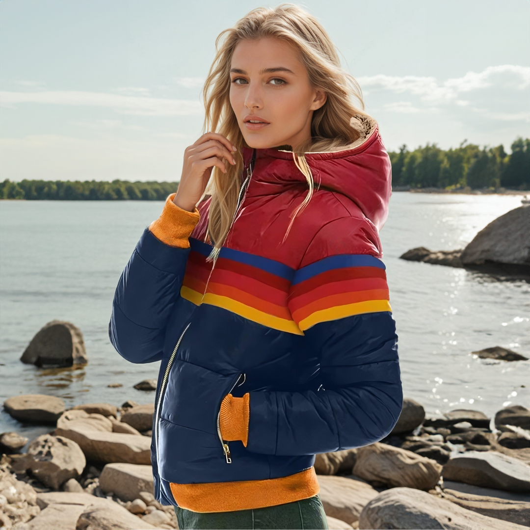 Sierra | Retro-Gesteppte Jacke mit Streifen