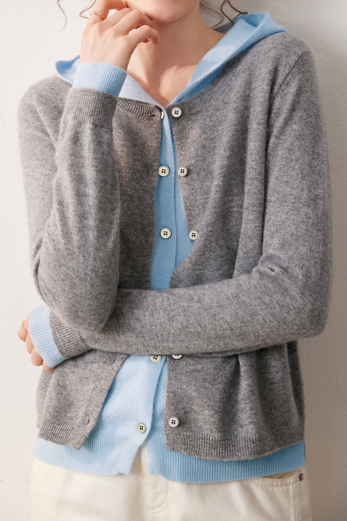 Lässiger vielseitiger Fake-Zweiteiler Cardigan