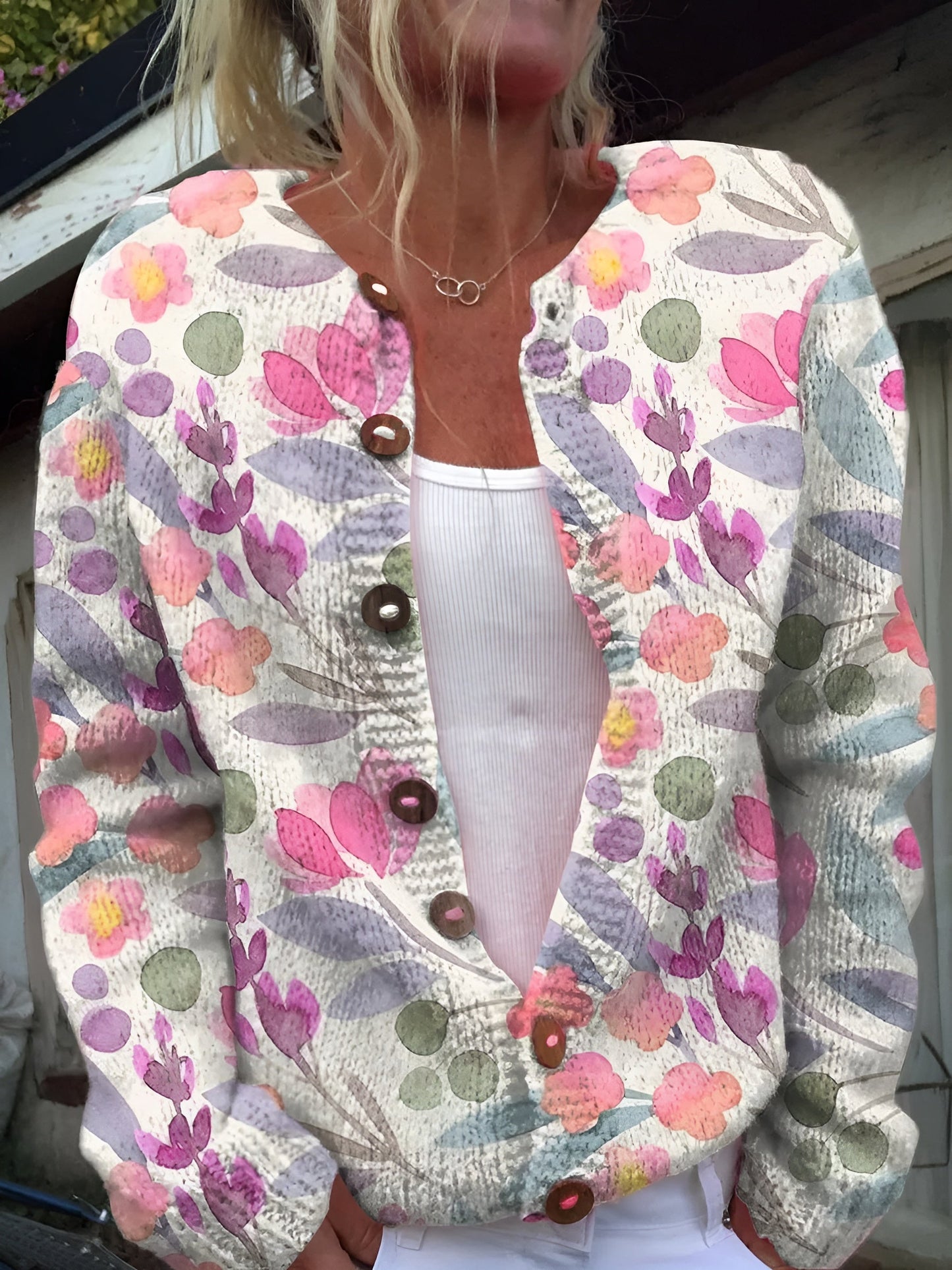 Wunderschöner Damen-Cardigan - Florales Design, Gemütlich & Stilvoll