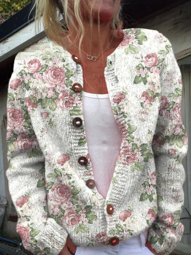 Schöner Damen-Cardigan - Florales Design, Gemütlich & Stilvoll