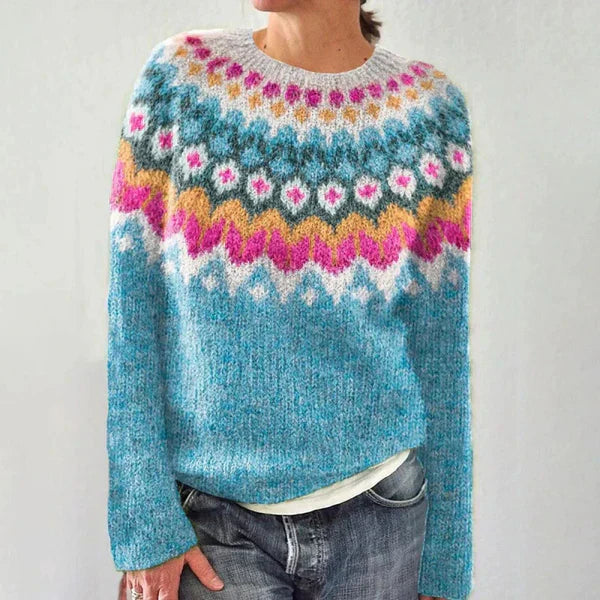 FAYE™ – Farbenfroher Island-Pullover