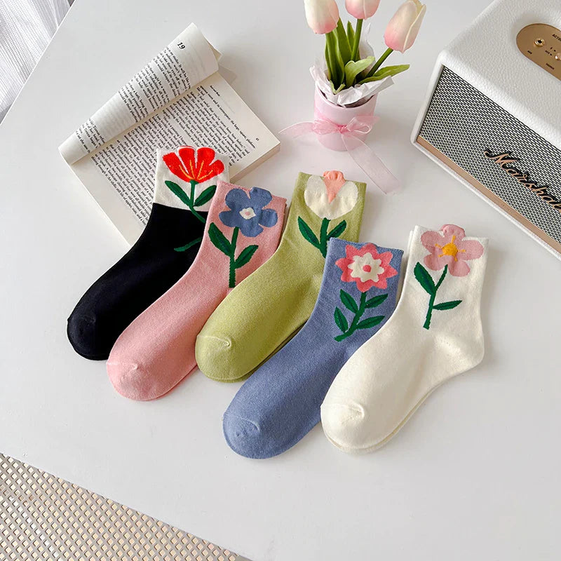 Kawaii Frühling Mid Tube Socken