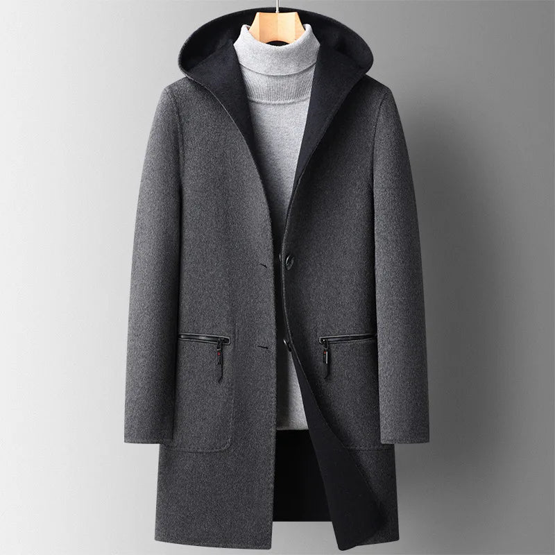 Woll-Hoodie-Mantel