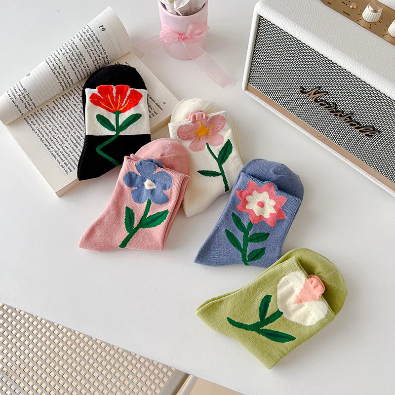 Kawaii Frühling Mid Tube Socken