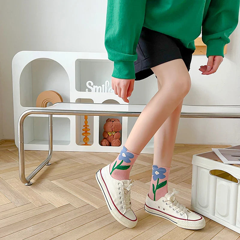 Kawaii Frühling Mid Tube Socken