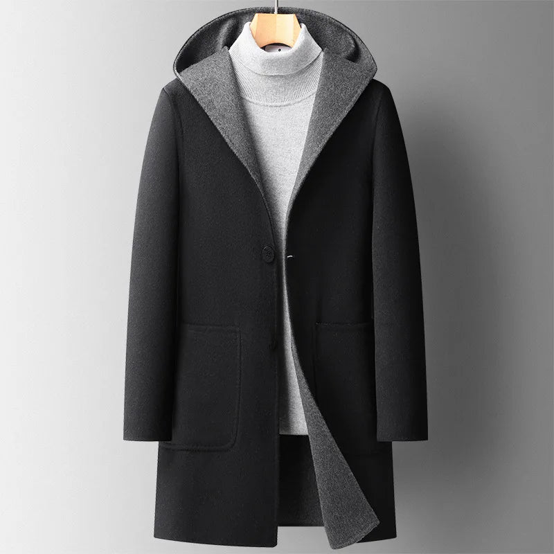 Woll-Hoodie-Mantel