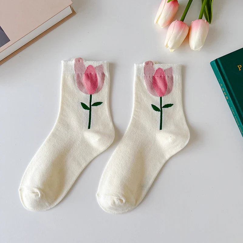 Kawaii Frühling Mid Tube Socken