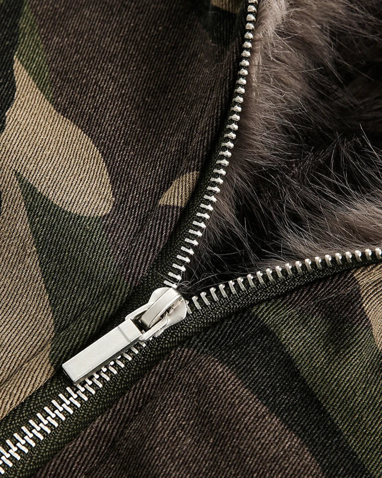 Fleecegefütterte Camouflage-Jacke