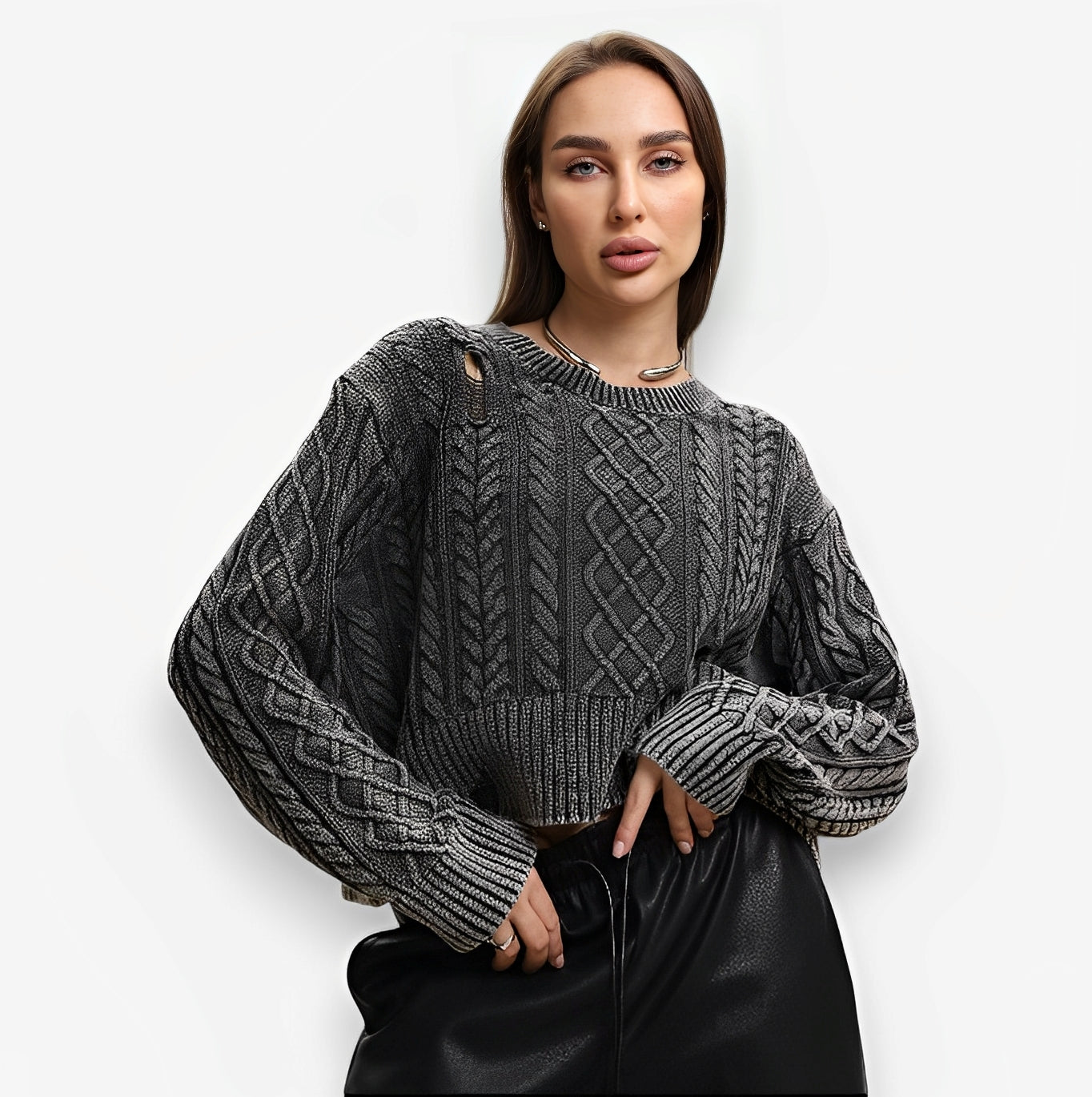 Monelle™ | Zerrissener Kurzer Pullover