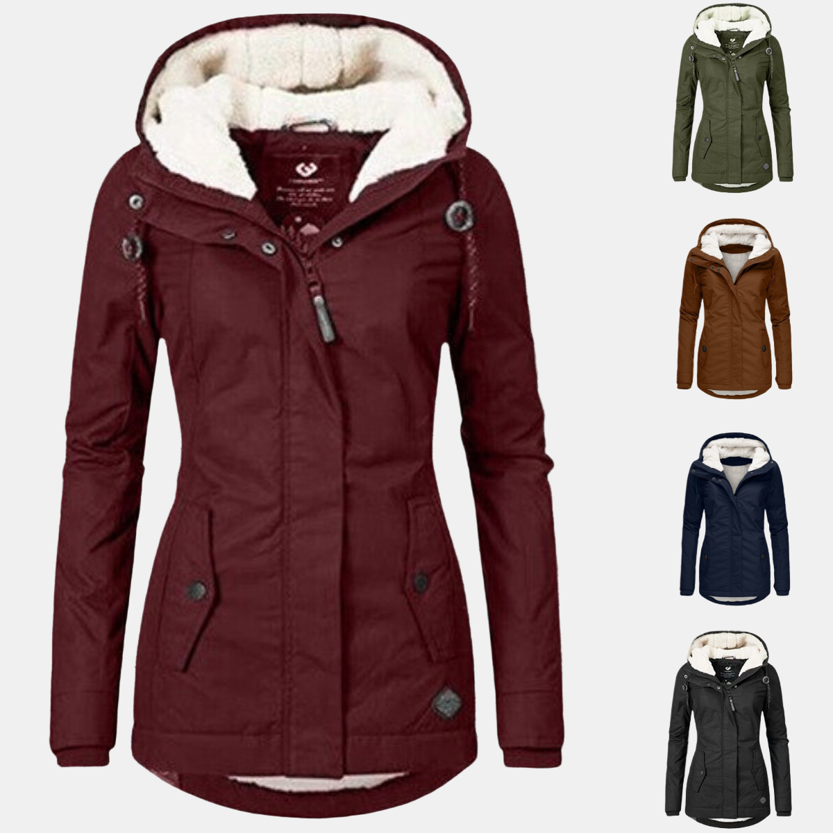 Penelope Sherpa Kapuzenmantel – Warm & Gemütlich