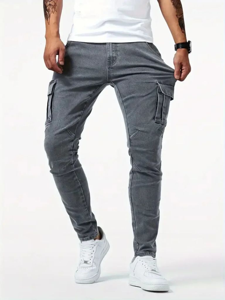 Denim Jeans Cargo-Hosen - Cross & Crown