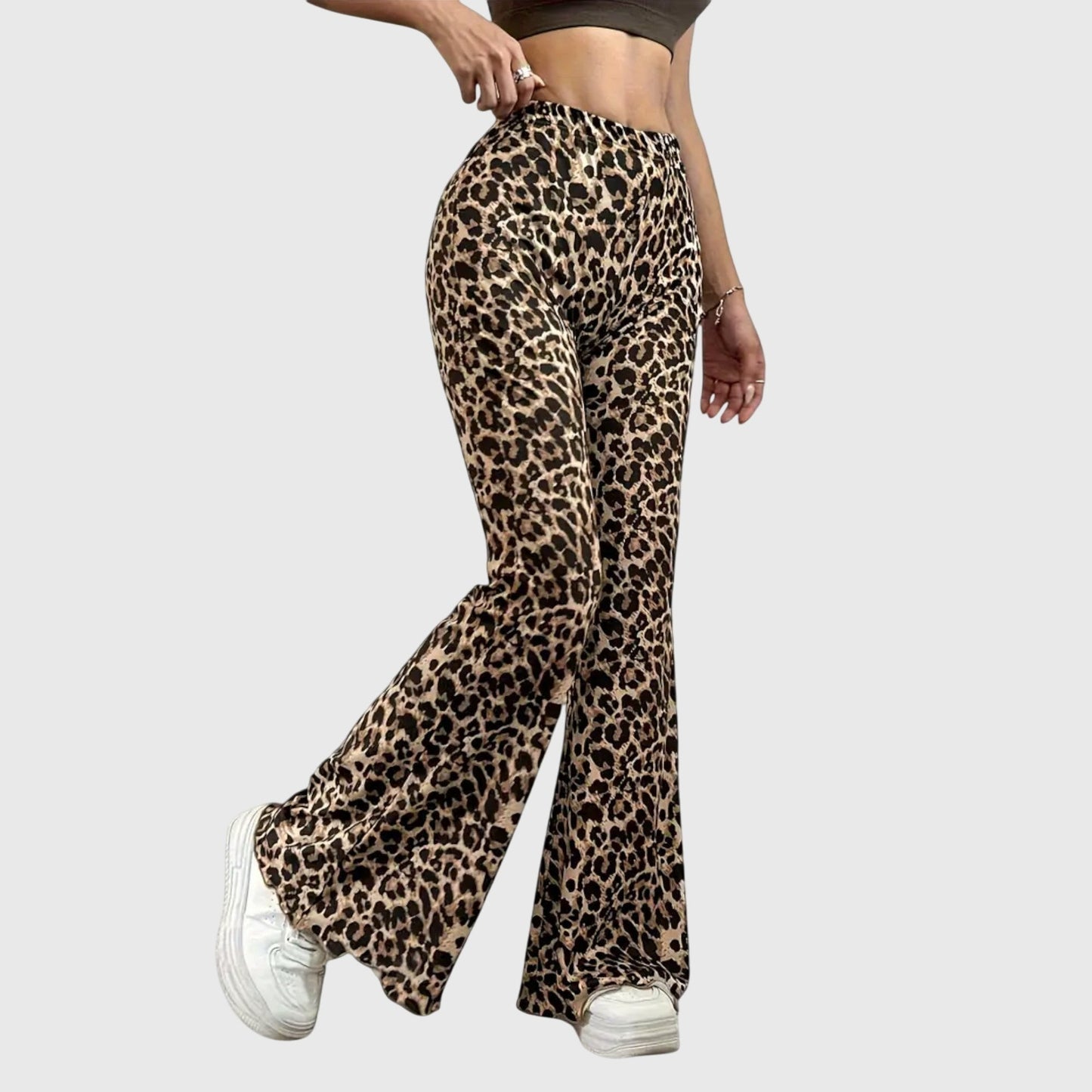 Leopard Bootcut-Hose