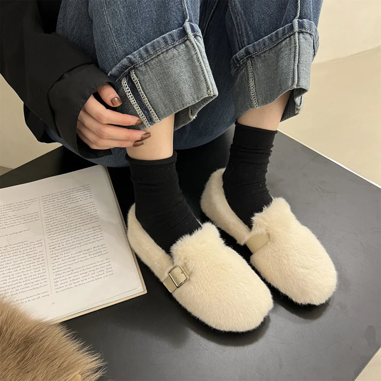Gemütliche Winter-Fell-Slipper