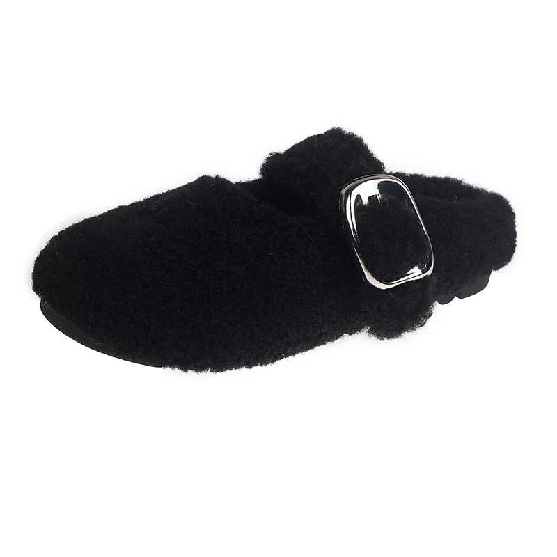 Warme Lammwoll Mary Jane Ballerinas