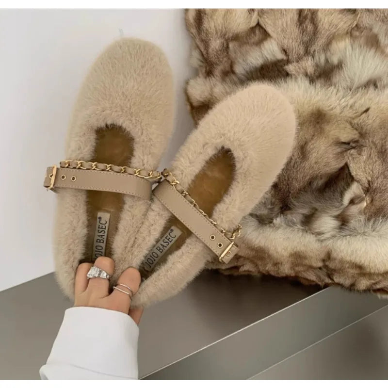 Schicke Mary Jane Fellflats