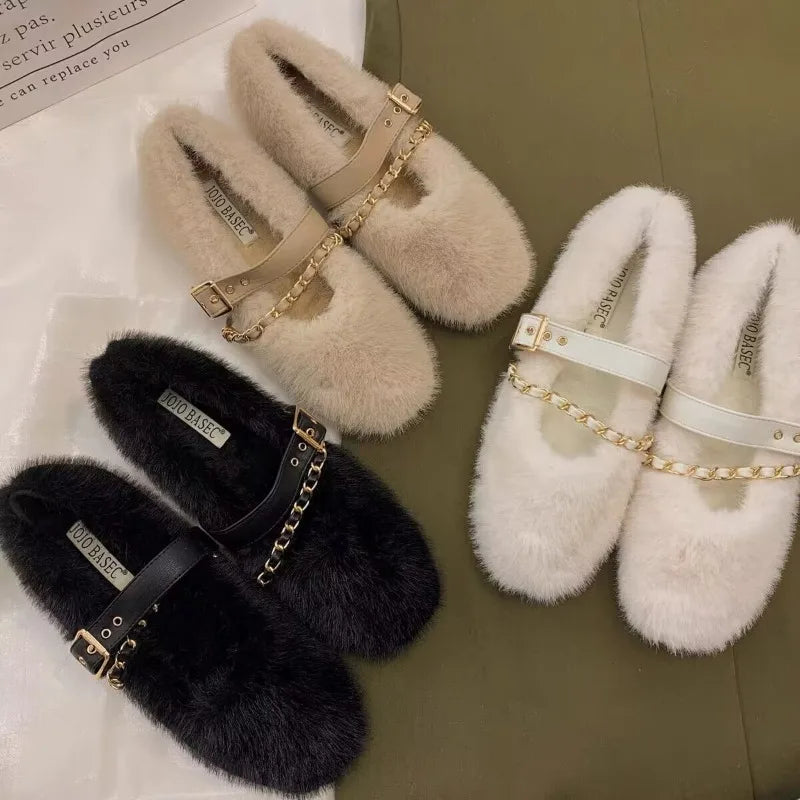 Schicke Mary Jane Fellflats