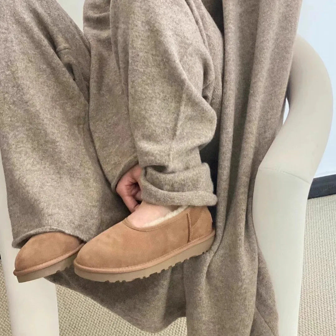 Gemütliche Schneefell-Lederloafer für Frauen