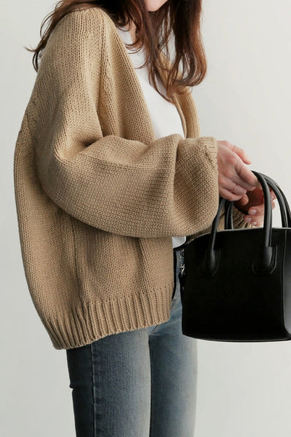 Volumen Raglan Offene Strickjacke - 3 Farben verfügbar