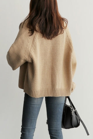 Volumen Raglan Offene Strickjacke - 3 Farben verfügbar