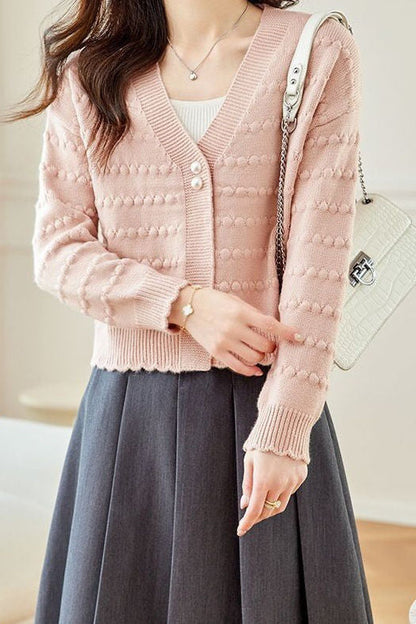 Lässiger Büro Strukturstrick Cardigan