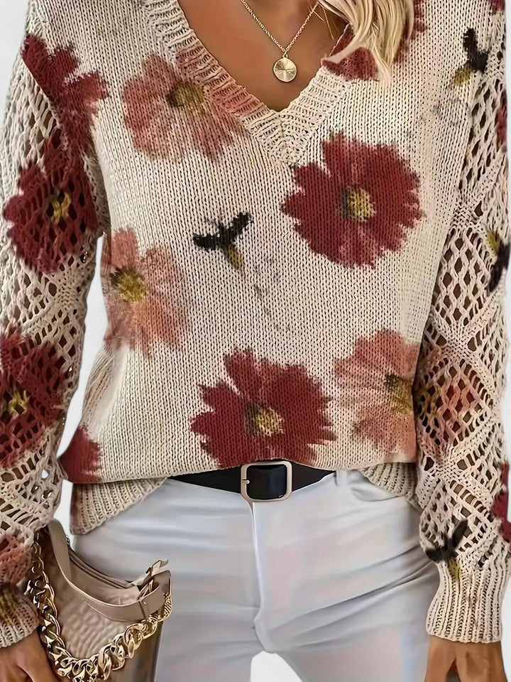 Magnolia | Eleganter Pullover mit floralem Muster