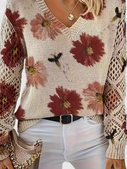 Magnolia | Eleganter Pullover mit floralem Muster