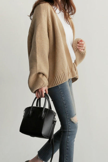 Volumen Raglan Offene Strickjacke - 3 Farben verfügbar