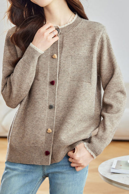 Minimalistischer Stylischer Farbblock Strickcardigan